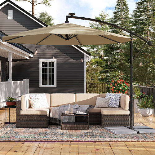 Ebern Designs Jadrian Galaxy LED Cantilever Parasol 4M X 3M